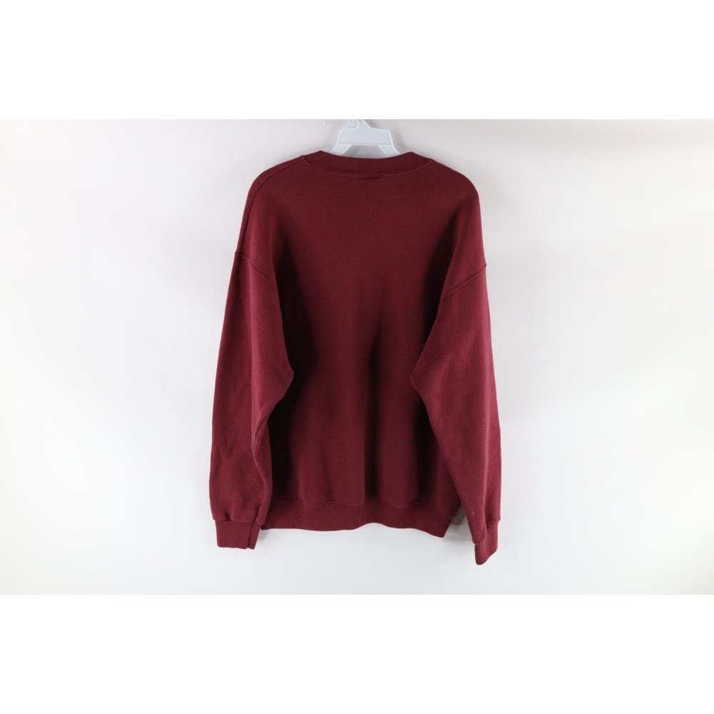 Vtg 90s USA Olympics Mens Large Faded Spell Out Crewneck Sweatshirt Burgundy USA - Picture 7 of 9